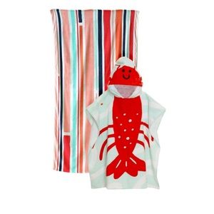 Hello Bello Kid & Adult Velour Beach Towel, Crab